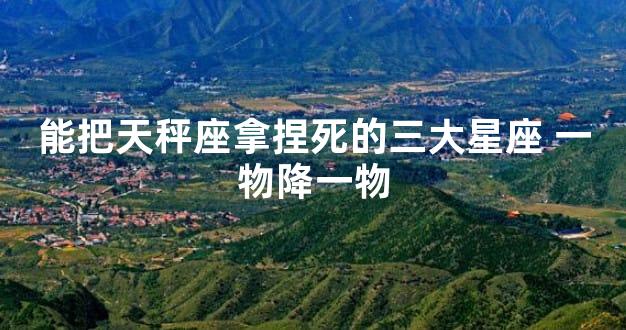 能把天秤座拿捏死的三大星座 一物降一物